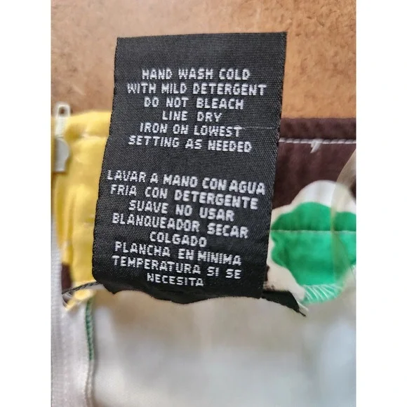 B. Smart Dress 12 Floral Print Strapless A-Line Knee Length Green Yellow Brown‎ - Picture 11 of 14